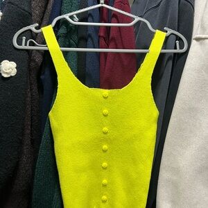 Active USA Neon Yellow Knit Top